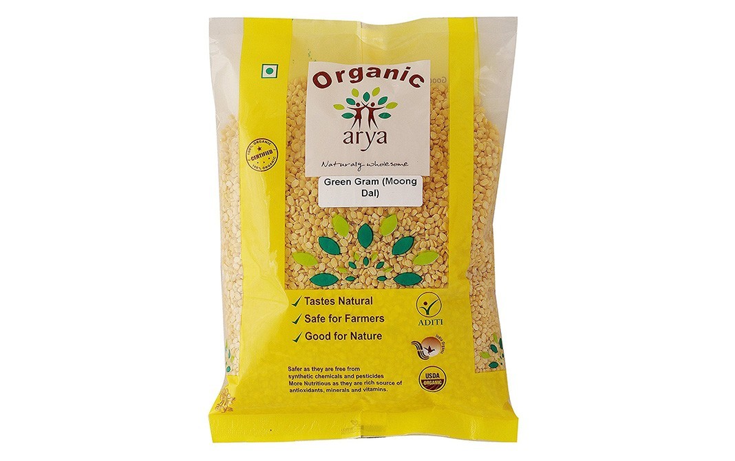 Arya Organic Green Gram (Moong Dal)   Pack  500 grams